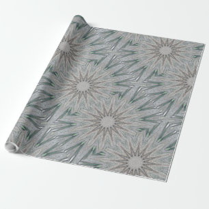 Kaleidoscope Design Rustic Light Gray Colors Wrapping Paper