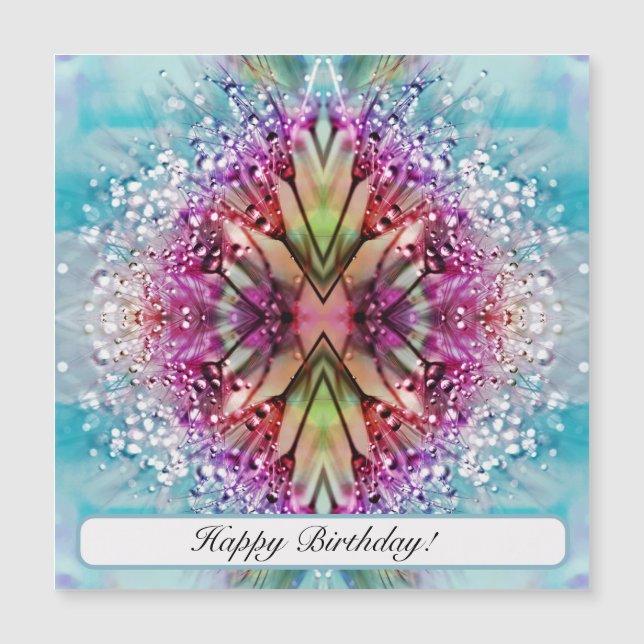 Kaleidoscope Dewdrops: Abstract Floral Art (Front)