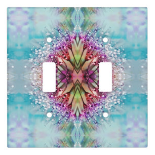Kaleidoscope Dewdrops: Abstract Floral Art Light Switch Cover