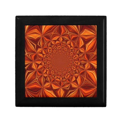 Kaleidoscope Digital Art Orange Brown Design  Gift Box