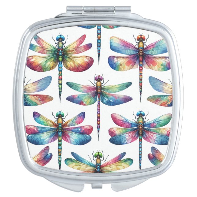 Kaleidoscope Dragonflies Compact Mirror (Front)