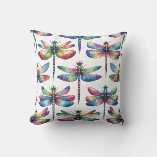 Kaleidoscope Dragonflies Throw Pillow