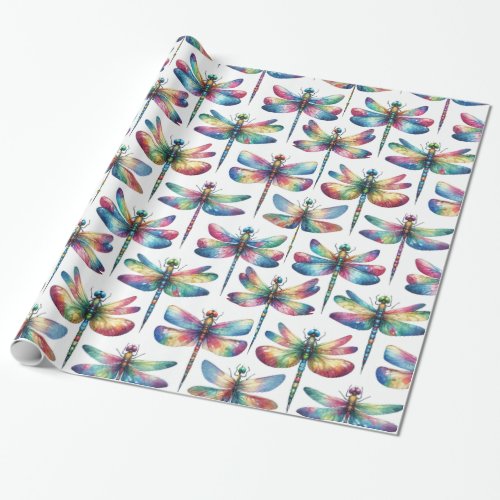 Kaleidoscope Dragonflies Wrapping Paper