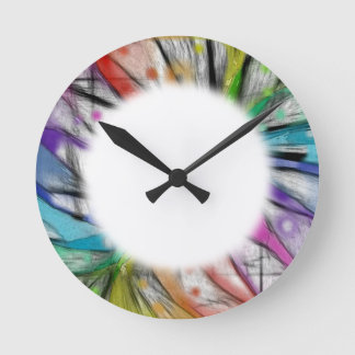 Kaleidoscope Dragonfly Round Clock