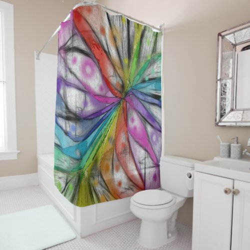 Kaleidoscope Dragonfly Shower Curtain