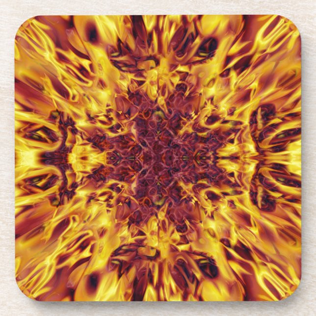 Kaleidoscope Fire Explosion Beverage Coaster (Front)