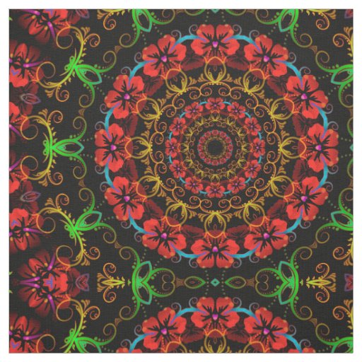Kaleidoscope Flower Hibiscus I + your idea Fabric
