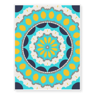 Kaleidoscope flower temporary tattoos