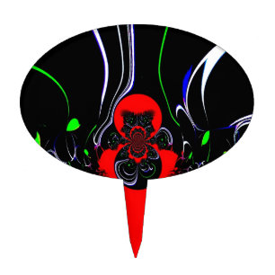 Kaleidoscope Fluid Art Print Cake Topper