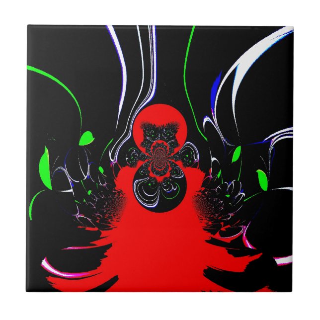 Kaleidoscope Fluid Art Print Ceramic Tile (Front)