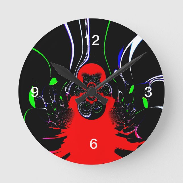 Kaleidoscope Fluid Art Print Round Clock (Front)