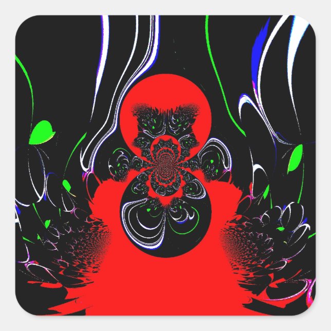 Kaleidoscope Fluid Art Print Square Sticker (Front)