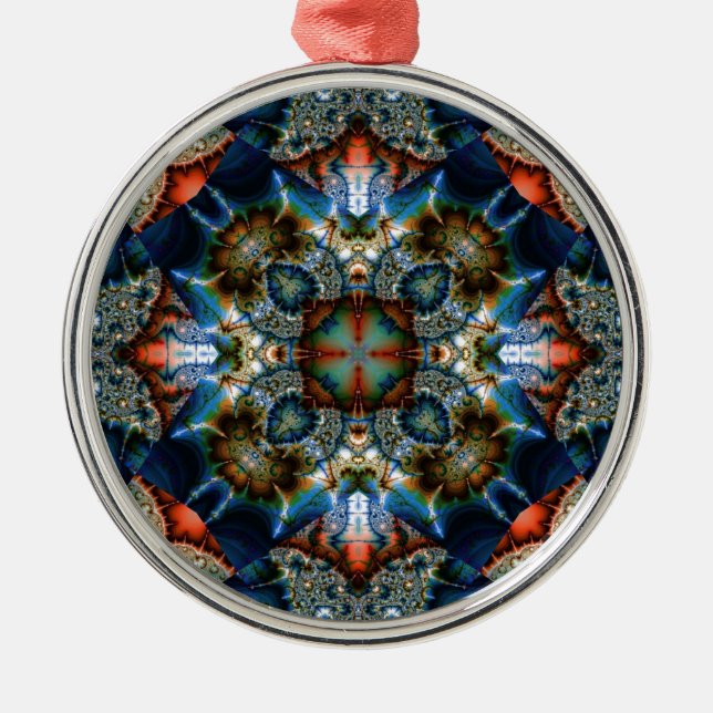 Kaleidoscope Fractal 576 Metal Ornament (Front)