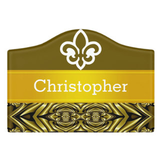 Kaleidoscope Fractal Art mini V + your ideas Door Sign
