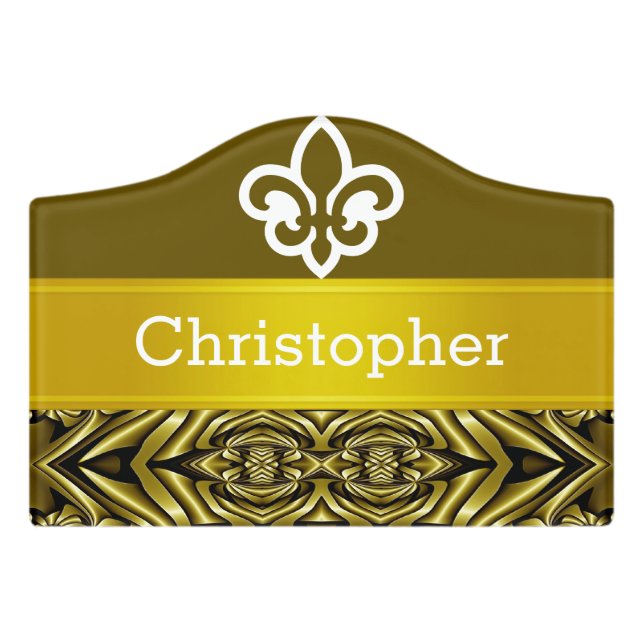 Kaleidoscope Fractal Art mini V + your ideas Door Sign (Small Crest Front)
