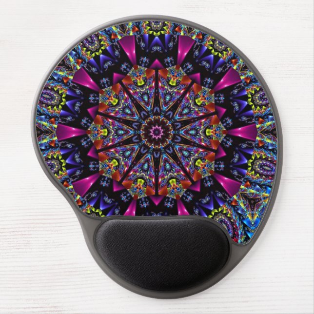 Kaleidoscope Fractal Design Gel Mouse Pad (Front)