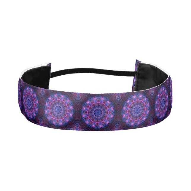 Kaleidoscope Fractal - Hearts Mandala + your text Athletic Headband (Front)