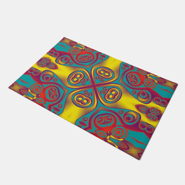 Kaleidoscope Fractal Pattern VI + your ideas Doormat (Angled)