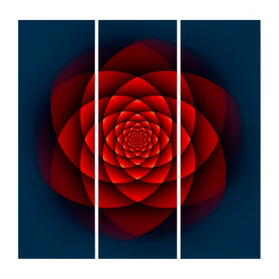 Kaleidoscope Fractal - red rose + your ideas Triptych