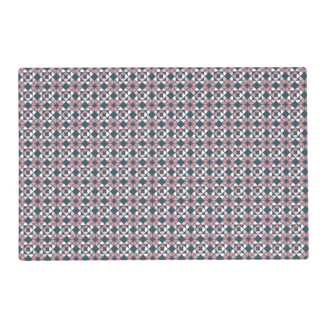 Kaleidoscope Geometric Pattern Pink Placemat (Front)