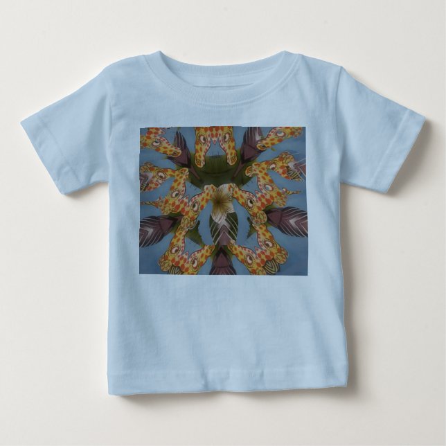 Kaleidoscope Giraffe Mandala: Abstract Safari Art Baby T-Shirt (Front)