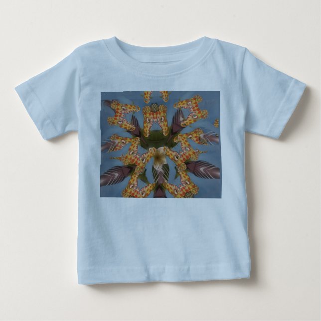 Kaleidoscope Giraffe Mandala: Abstract Safari Art Baby T-Shirt (Front)