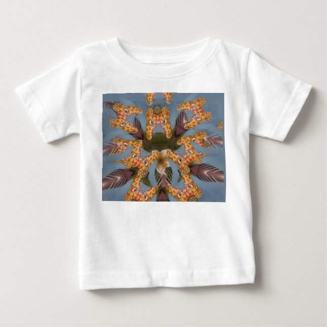 Kaleidoscope Giraffe Mandala: Abstract Safari Art Baby T-Shirt (Front)