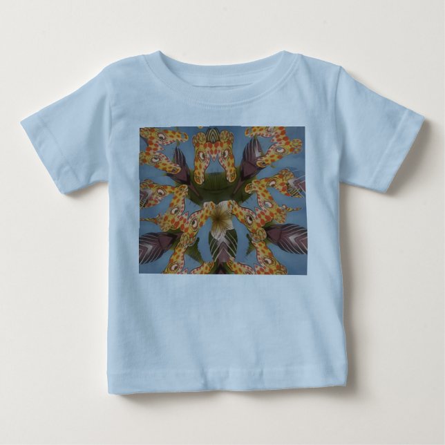 Kaleidoscope Giraffe Mandala: Abstract Safari Art Baby T-Shirt (Front)