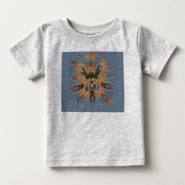 Kaleidoscope Giraffe Mandala: Abstract Safari Art Baby T-Shirt (Front)