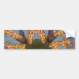 Kaleidoscope Giraffe Mandala: Abstract Safari Art Bumper Sticker