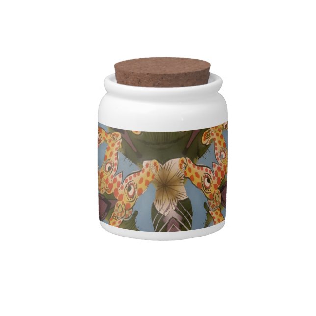 Kaleidoscope Giraffe Mandala: Abstract Safari Art Candy Jar (Front)
