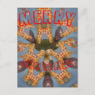Kaleidoscope Giraffe Mandala: Abstract Safari Art Holiday Postcard
