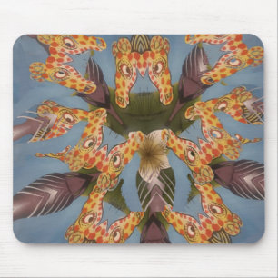 Kaleidoscope Giraffe Mandala: Abstract Safari Art Mouse Pad