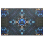 Kaleidoscope Golden Blue Fabric Print