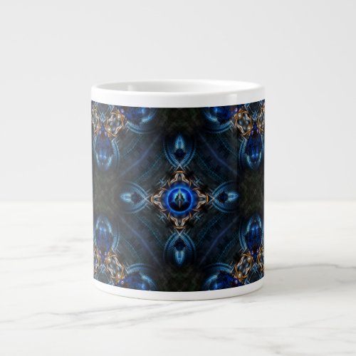 Kaleidoscope Golden Blue x75 Jumbo Mug