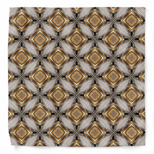 Kaleidoscope Golden-Bronze Pattern Bandana
