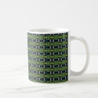 Kaleidoscope green coffee mug