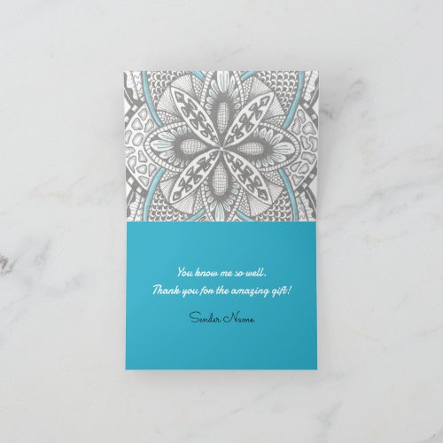 Kaleidoscope Hand-Drawn Doodle & Quote Thank You Card