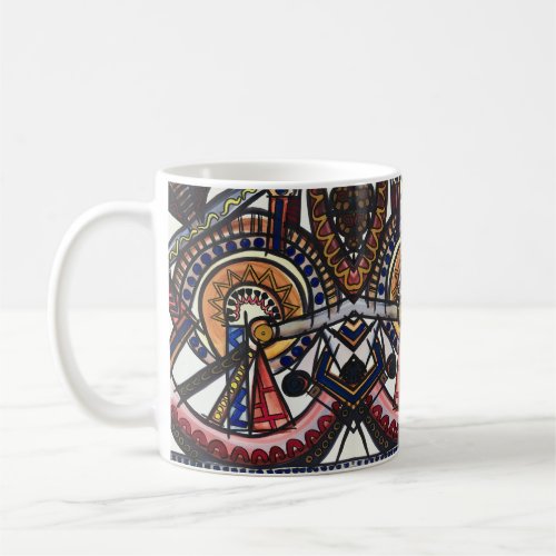 Kaleidoscope-Hand Painted Modern Geometric  Coffee Mug