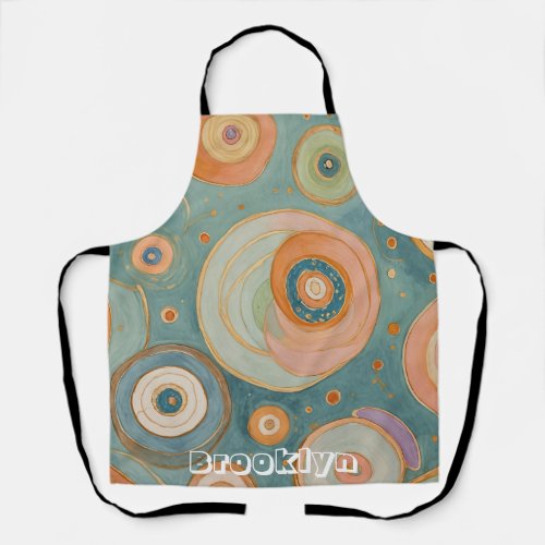 Kaleidoscope Harmony The Swirly Pastel Circles Apron