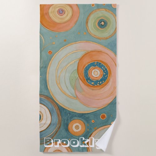 Kaleidoscope Harmony The Swirly Pastel Circles Beach Towel