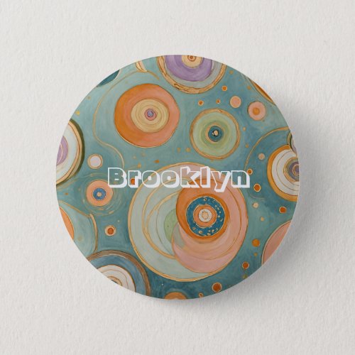 Kaleidoscope Harmony The Swirly Pastel Circles Button