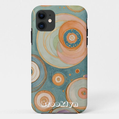 Kaleidoscope Harmony The Swirly Pastel Circles iPhone 11 Case