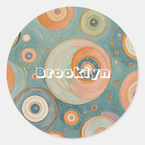 Kaleidoscope Harmony The Swirly Pastel Circles Classic Round Sticker