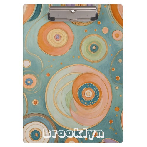 Kaleidoscope Harmony The Swirly Pastel Circles Clipboard