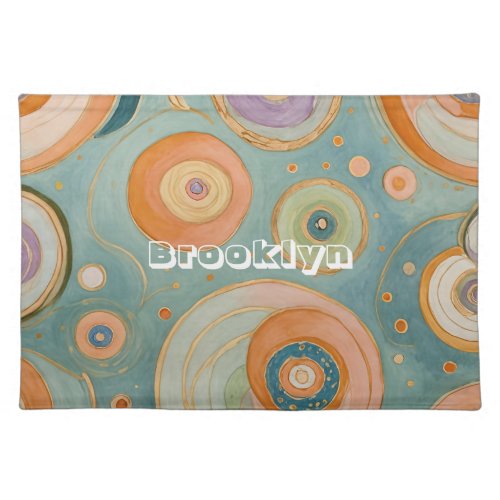 Kaleidoscope Harmony The Swirly Pastel Circles Cloth Placemat