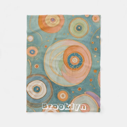 Kaleidoscope Harmony The Swirly Pastel Circles Fleece Blanket