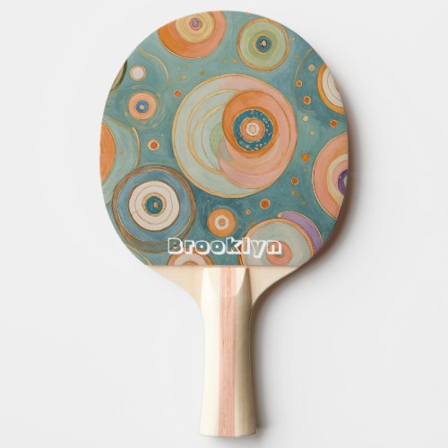 Kaleidoscope Harmony The Swirly Pastel Circles Ping Pong Paddle