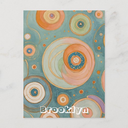 Kaleidoscope Harmony The Swirly Pastel Circles Postcard