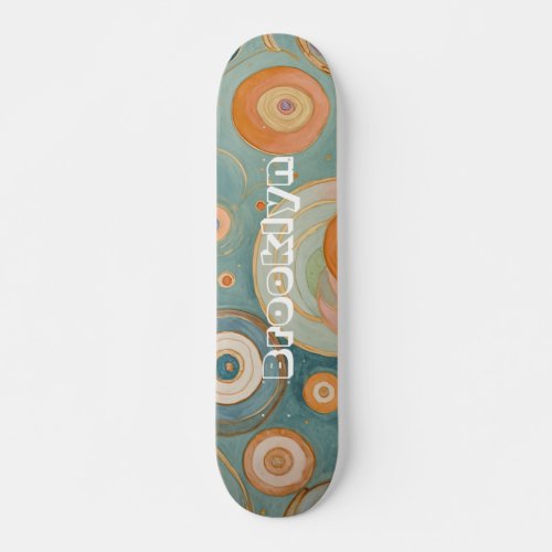 Kaleidoscope Harmony The Swirly Pastel Circles Skateboard